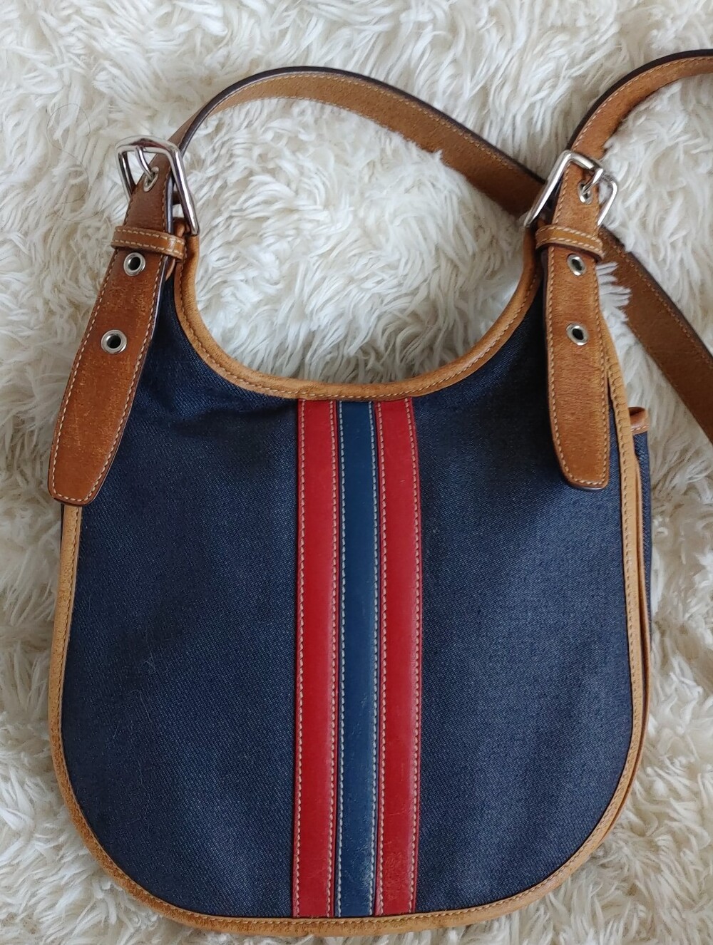 Coach Signature Denim Leather Crossbody Bag - Picture 14 of 16